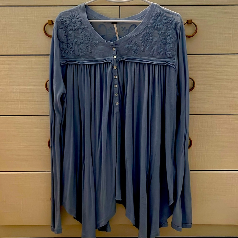 Dusty Blue blouse/tunic. S/P Anthropology